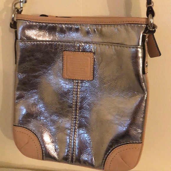 Coach Bags Coach Super Cute Silver Metallic Crossbody Poshmark